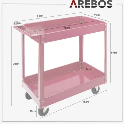 Arebos Werkstattwagen mit 2 Fächern 2 Stück rot Discount