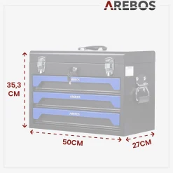 Arebos Werkzeugkoffer inkl. 172-tlg. Blau Discount