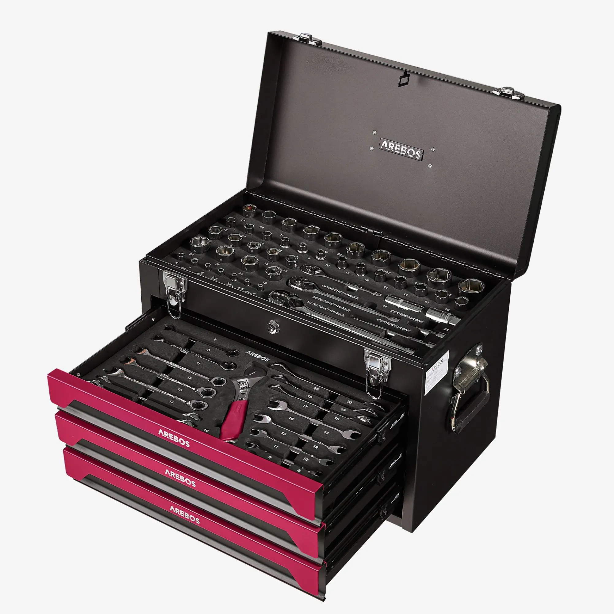 Arebos Werkzeugkoffer inkl. 172-tlg. Rot Outlet