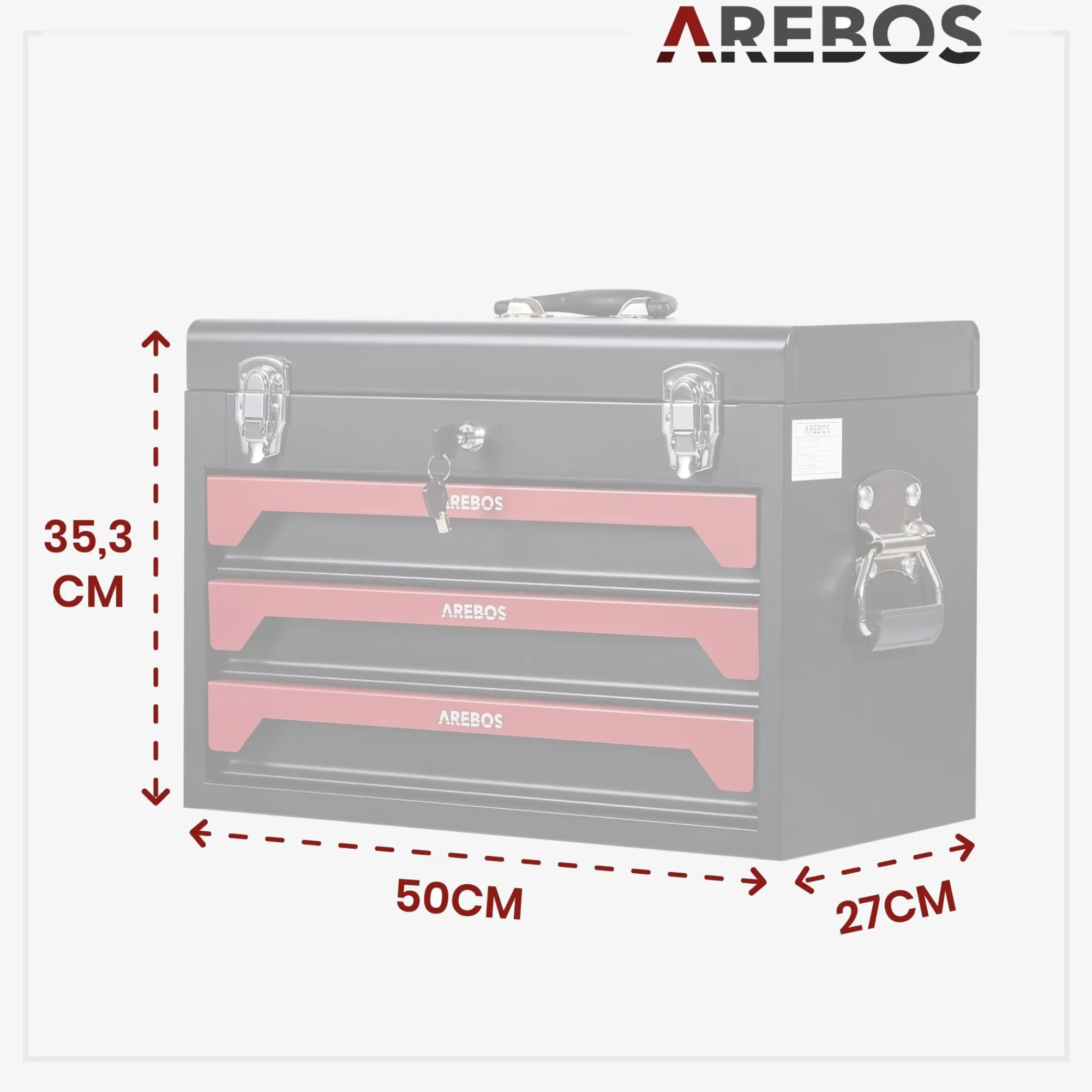 Arebos Werkzeugkoffer inkl. 172-tlg. Rot Outlet