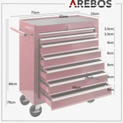 Arebos Werkzeugwagen - 7 Fächer Discount