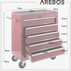 Arebos Werkzeugwagen - 5 Fächer Online