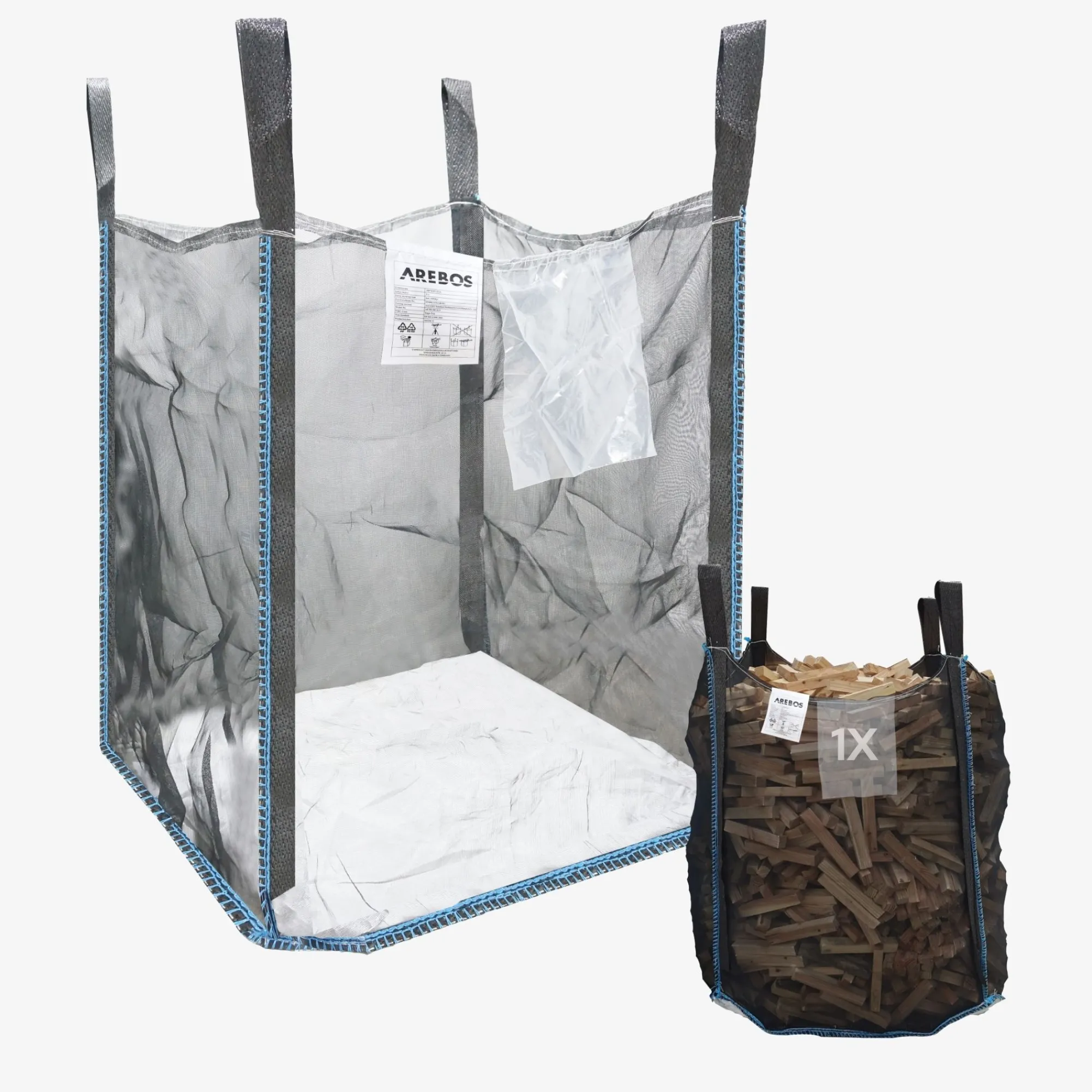 Arebos 1x Premium Holzsack 100 x 100 x 120 cm