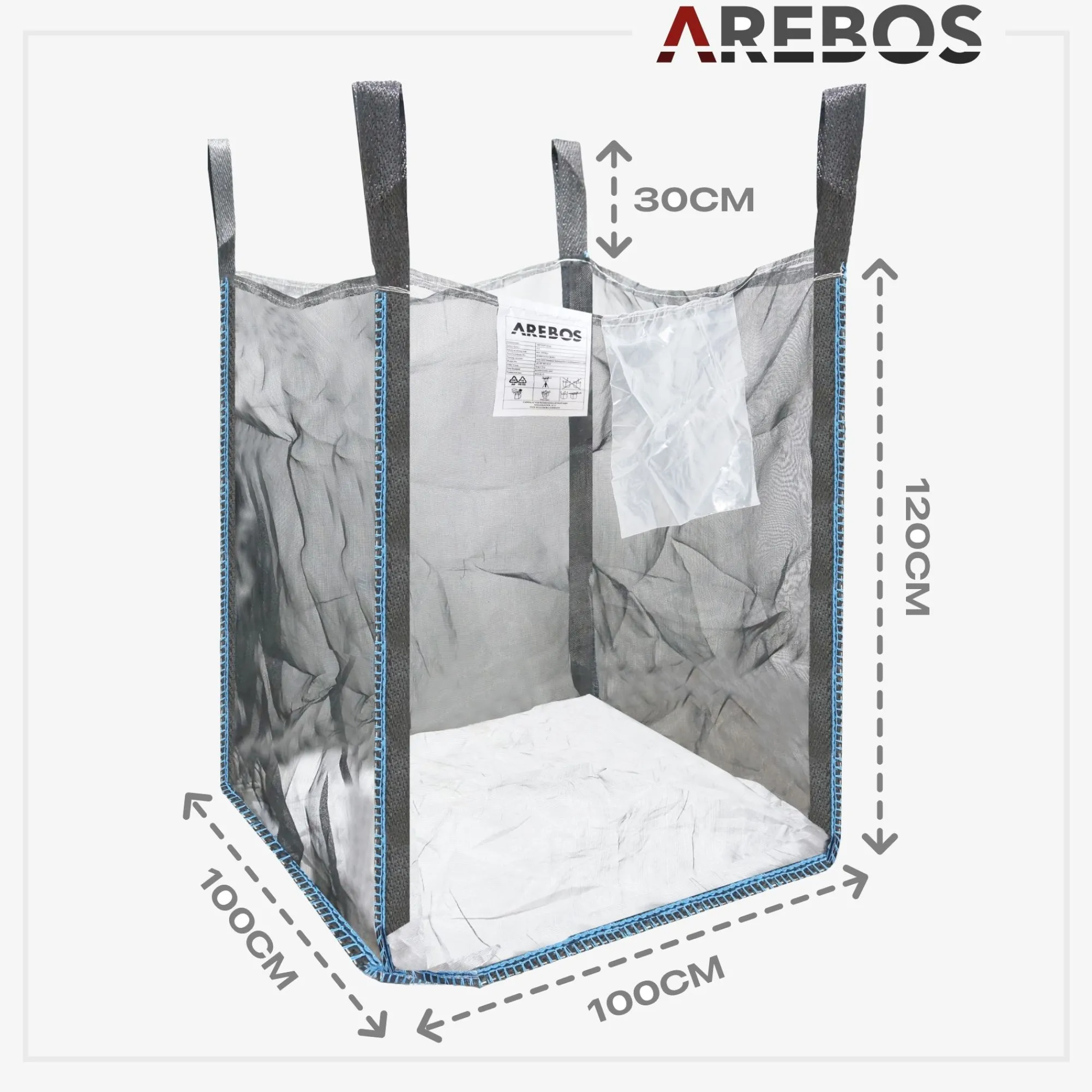 Arebos 1x Premium Holzsack 100 x 100 x 120 cm