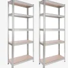 Arebos 2x Schwerlastregal 180 x 75 x 30 cm 350 kg Silber Best