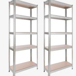 Arebos 2x Schwerlastregal 180 x 75 x 30 cm 350 kg Silber Best