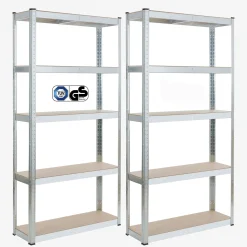 Arebos 2x Schwerlastregal 180 x 90 x 30 cm 875 kg Silber Online