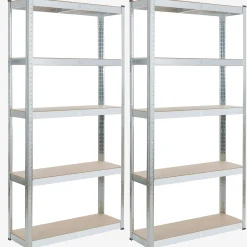 Arebos 2x Schwerlastregal 180 x 90 x 30 cm 875 kg Silber Online