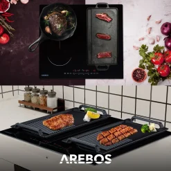 Arebos 4 Zonen Induktionskochfeld mit 2 doppel Flexzonen New